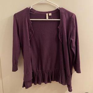 Purple cardigan size large. Barely worn. Doesn’t fit.